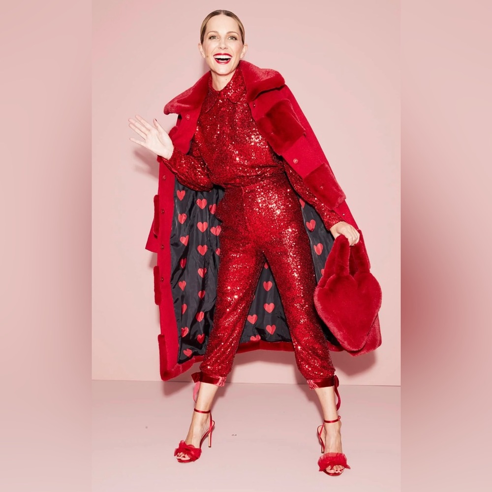 Halogen Red Sequin Top